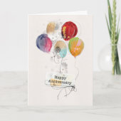 従業員記念日の吹き出しカード カード (正面)