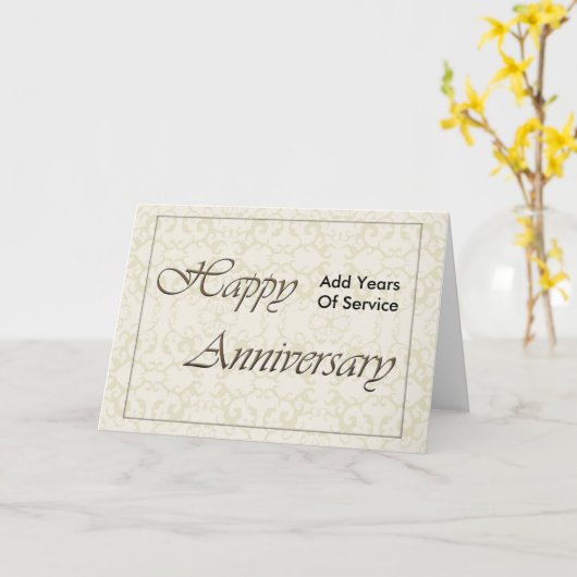 従業員記念日の新しいクラシックのカスタマイズ カード (黄色い花)