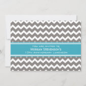 従業員記念日の昼食会の招待状の灰色 招待状 (正面)