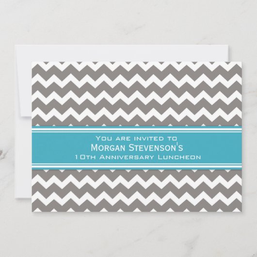 従業員記念日の昼食会の招待状の灰色 招待状 (正面)