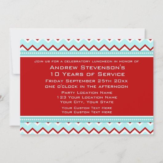 従業員記念日の昼食会の招待状 招待状 (裏面)