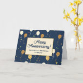 従業員記念日カスタムビジネス金ゴールドルック カード (黄色い花)