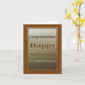 従業員記念日カードエレガントブラウン カード (黄色い花)