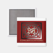 従業員記念日ギフトカスタマイズ可能な赤い磁石 マグネット (正面/裏面)