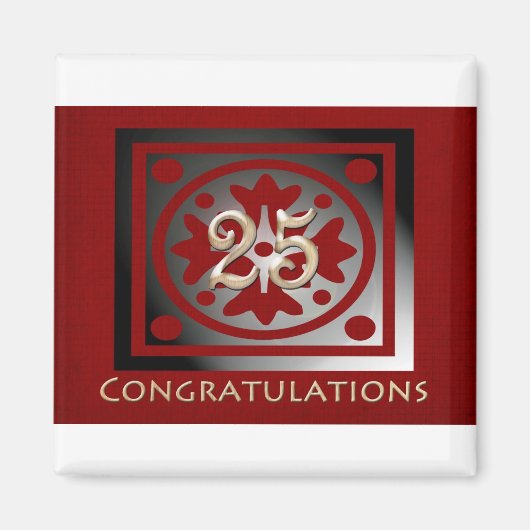 従業員記念日ギフトカスタマイズ可能な赤い磁石 マグネット (正面)