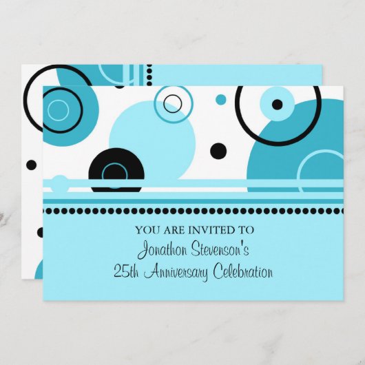 従業員記念日パーティの招待状 招待状 (正面/裏面)