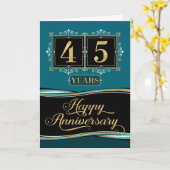 従業員記念日装飾的でフォーマルなヒスイ45 Yrsの カード (黄色い花)