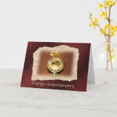 従業員記念日金ゴールドウォッチ カード (黄色い花)