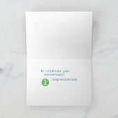 従業員記念日1年、サークル カード (内部)