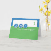 従業員記念日1年、サークル カード (黄色い花)