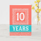 従業員記念日10年 – 装飾的 カード (黄色い花)