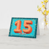 従業員記念日15年 – はっきりした数 カード (黄色い花)