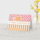 従業員記念日2年オレンジピンク カード (黄色い花)