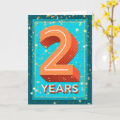 従業員記念日2年 – はっきりした数値 カード (黄色い花)