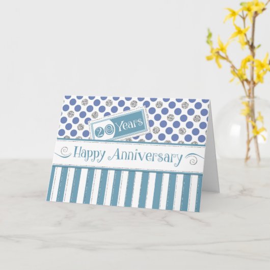 従業員記念日20年ジェードブルー カード (黄色い花)