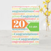 従業員記念日20年パターカラフルン カード (黄色い花)