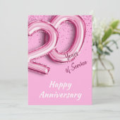 従業員記念日20年ピンクバルーンカード 招待状 (スタンド正面)