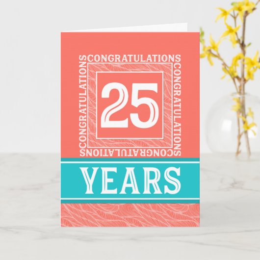 従業員記念日25年 – 装飾的 カード (黄色い花)