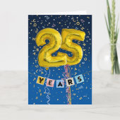 従業員記念日25年 – 金ゴールド風船 カード (正面)