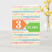 従業員記念日3年パターカラフルン カード (黄色い花)