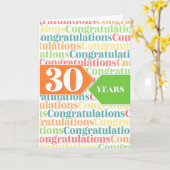 従業員記念日30年パターカラフルン カード (黄色い花)