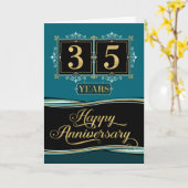 従業員記念日35年の装飾フォーマルJade カード (黄色い花)