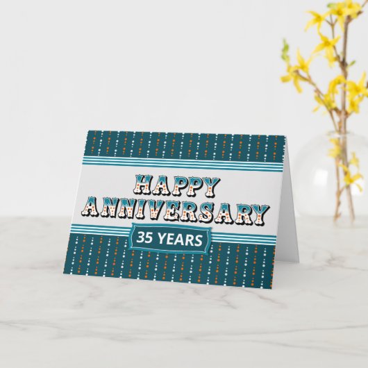 従業員記念日35年装飾文字カード カード (黄色い花)