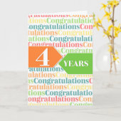 従業員記念日4年パターカラフルン カード (黄色い花)