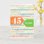 従業員記念日45年パターカラフルン カード (黄色い花)