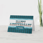 従業員記念日5年装飾文字カード カード (正面)