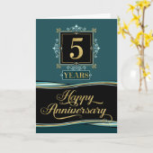 従業員記念日5年間の飾り玉フォーマル カード (黄色い花)