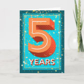 従業員記念日5年 – はっきりした数値 カード (正面)