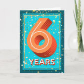 従業員記念日6年 – はっきりした数値 カード (正面)