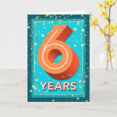 従業員記念日6年 – はっきりした数値 カード (黄色い花)