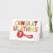 従業員記念日7年おもしろいおめでとう カード (正面)