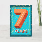 従業員記念日7年 – はっきりした数値 カード (正面)