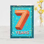 従業員記念日7年 – はっきりした数値 カード (黄色い花)