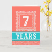 従業員記念日7年 – 装飾的 カード (黄色い花)