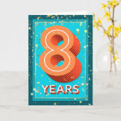 従業員記念日8年 – はっきりした数値 カード (黄色い花)