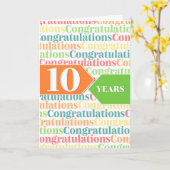 従業員記念日 10周年 カラフルなパターン カード (黄色い花)