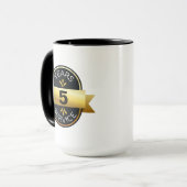 従業員認識作業記念日のマググ マグカップ (正面左)