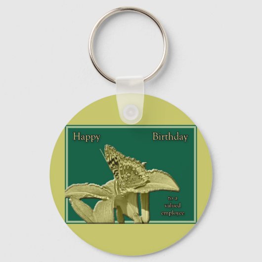 従業員誕生日バタフライキーチェーン キーホルダー (正面)