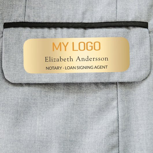 従業員金ゴールドビジネスロゴ磁気 名札