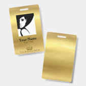 従業員金ゴールドID バッジ (正面＆裏面)