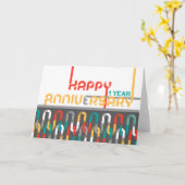 従業員1周年記念フォントカード カード (黄色い花)