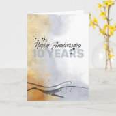 従業員10周年記念インク芸術的抽象芸術 カード (黄色い花)