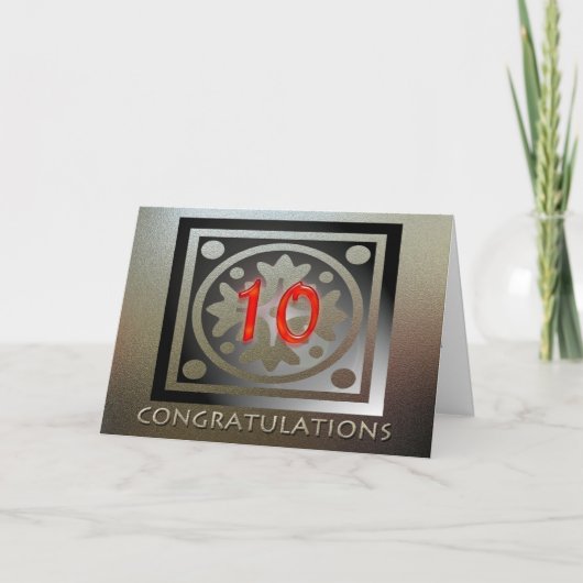 従業員10周年記念エレガント金レッド カード (正面)