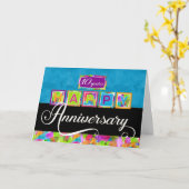 従業員10周年記念カラフル- カード (黄色い花)