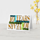 従業員10周年記念モザイク カード (黄色い花)