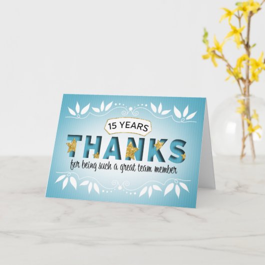 従業員15周年記念カー感謝していド カード (黄色い花)
